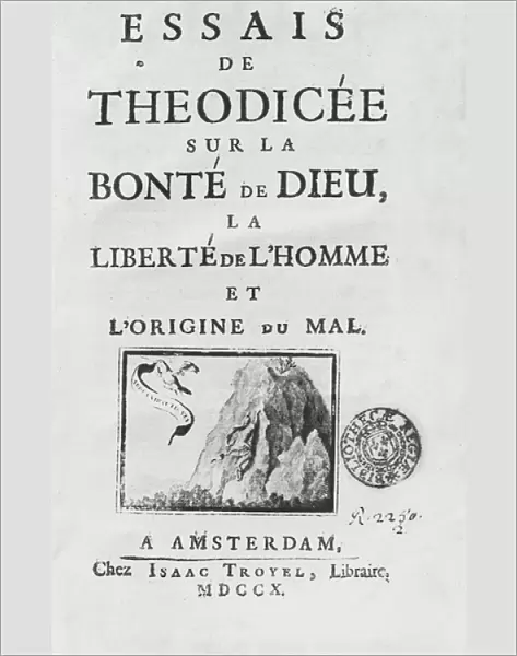 Title page of Essays of Theodicy on the Goodness of God