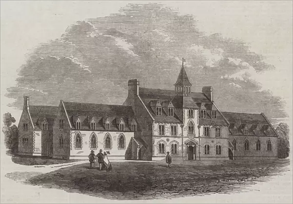 Devon County School, West Buckland, recently opened by Earl Fortescue (engraving)