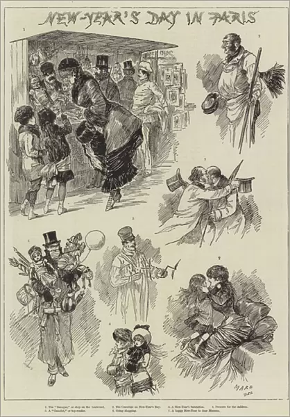 New Years Day in Paris (engraving)