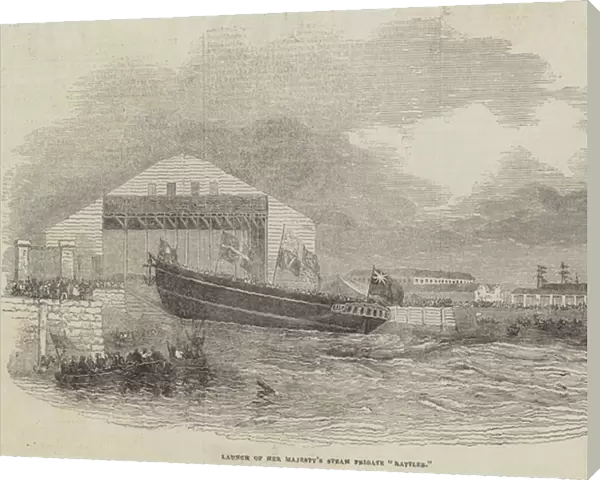Launch of Her Majestys Steam Frigate 'Rattler'(engraving)