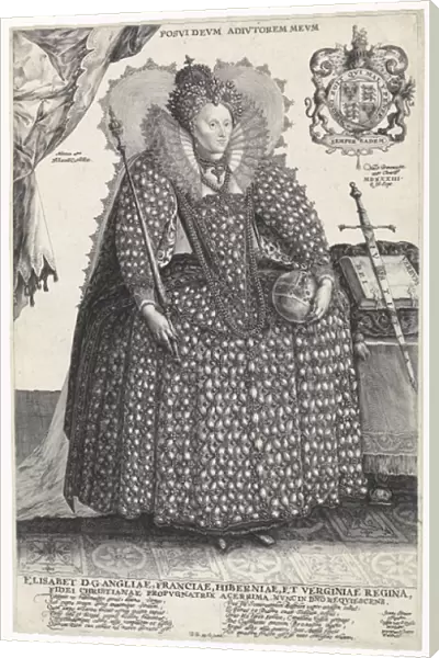 Portrait of Queen Elizabeth I of England, c. 1603 (engraving)