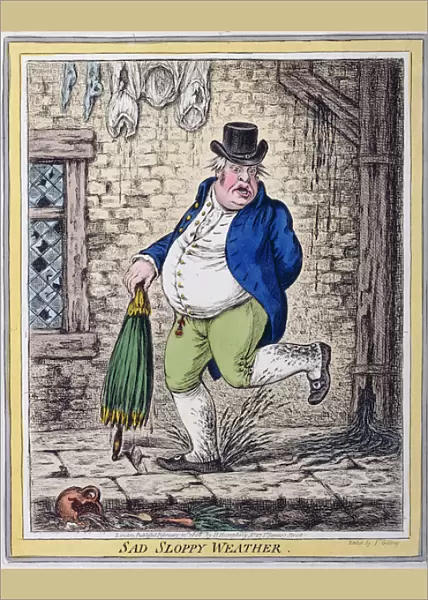 Sad Sloppy Weather, published by Hannah Humphrey in 1808 (hand-coloured etching)