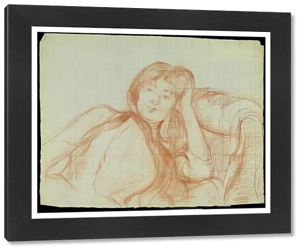 Young Girl Leaning on her Elbow, 1887 (red chalk on paper)