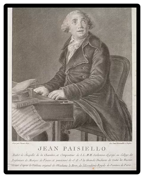 Portrait of Giovanni Paisiello (1782-1840) engraved by Vincent Aloja (engraving)