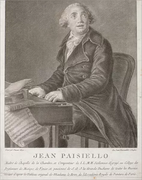 Portrait of Giovanni Paisiello (1782-1840) engraved by Vincent Aloja (engraving)