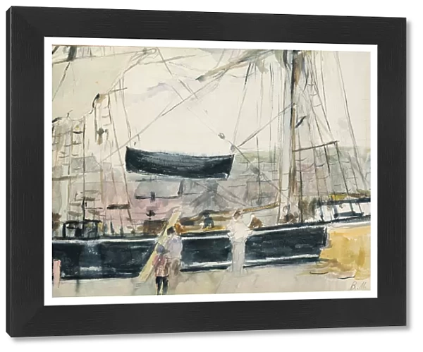 Boat on the Quay, 1875 (w  /  c on paper)
