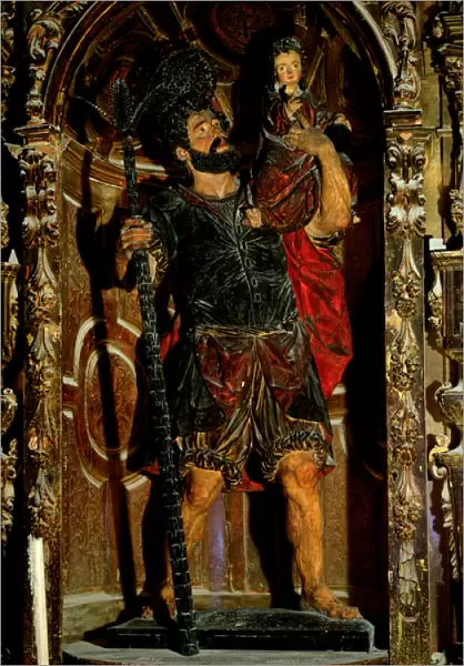 St. Christopher, 1597 (polychrome wood)