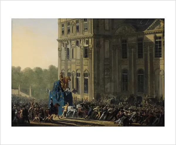 Transporting the Statue of Henri IV (1553-1610) in Front of the Flora Pavilion of