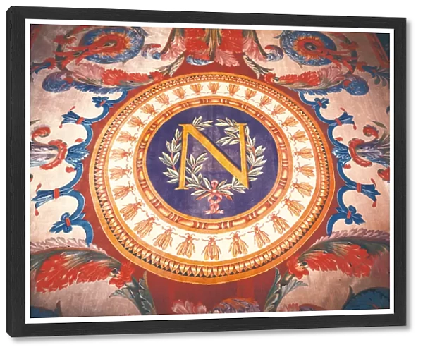 Central detail of a rug with the N of Napoleon I (1769-1821)