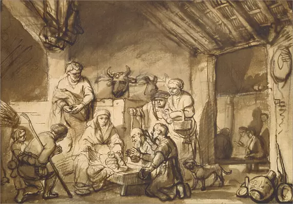 Adoration of the Shepherds, c. 1646 (pen and brush and pencil on paper)