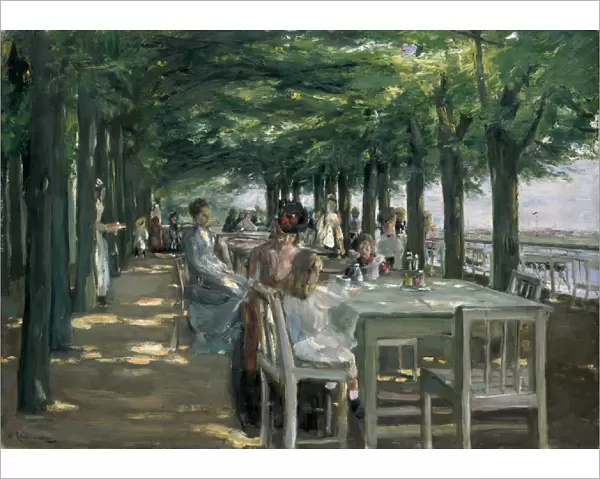 The Terrace at the Restaurant Jacob in Nienstedten on the Elbe, 1902 (oil on canvas)