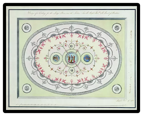 Design for the ceiling in the Ladies Room, Headfort House, 1772 (w  /  c