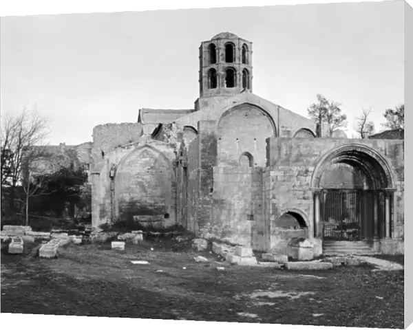 Church of Saint-Honoratus at Les Alyscamps (stone) (b  /  w photo)