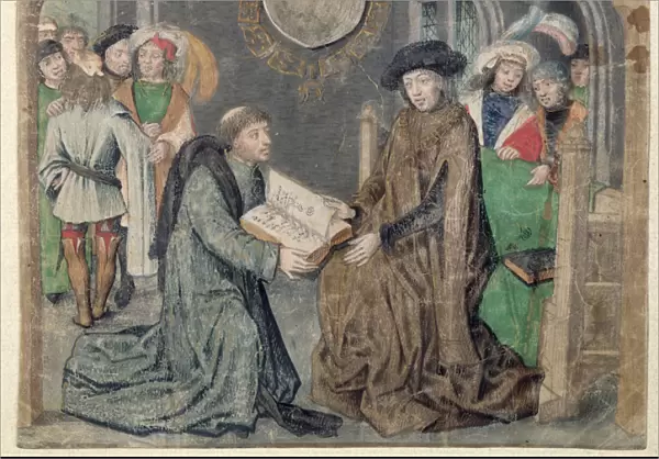 The Presentation of a Book to a Lord (vellum)