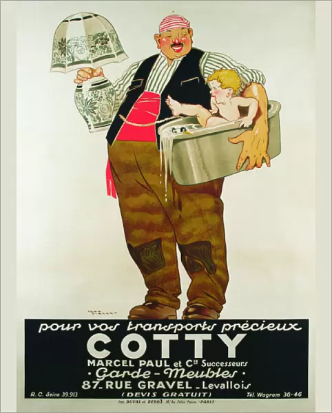 Poster advertising the Cotty Moving Co. (colour litho)
