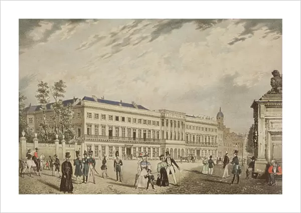 View of the Royal Palace, Brussels, c. 1830 (litho)