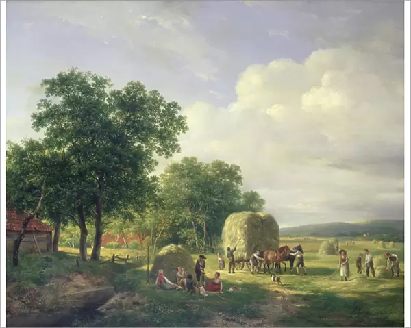 Wooded Landscape with Haymakers, 1822 (oil on canvas)