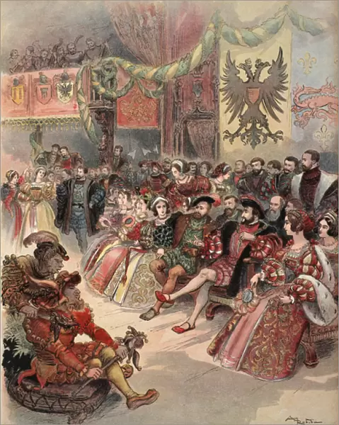 Ball at the court, illustration from Francois Ier: Le Roi Chevalier, by George G