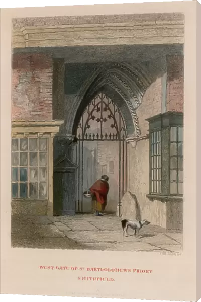 Priory of St Bartholomew s, Smithfield (coloured engraving)