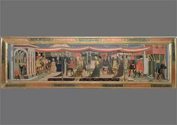 Frontal from the Adimari Cassone depicting a wedding scene in front of the Baptistry, c