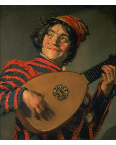 Portrait of a Jester with a Lute (oil on canvas)