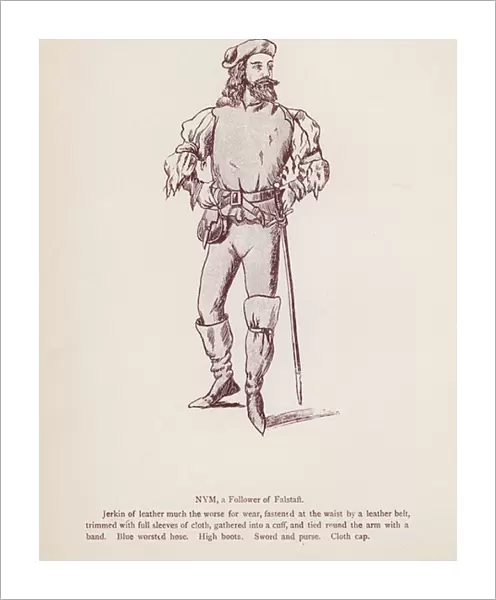Shakespeares The Merry Wives of Windsor: Nym, a Follower of Falstaff (litho)