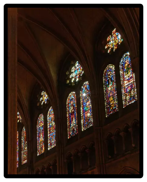 A view of the north side of the nave clerestory windows