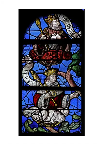 Window w10 depicting King Abia and King Josaphat on the Tree of Jesse (stained glass)