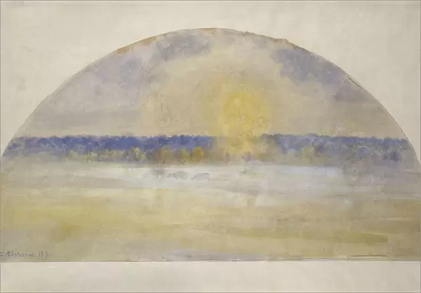 Sunset with mist, Eragny, 1890 (oil on canvas)