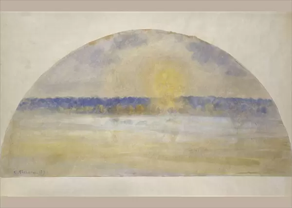 Sunset with mist, Eragny, 1890 (oil on canvas)