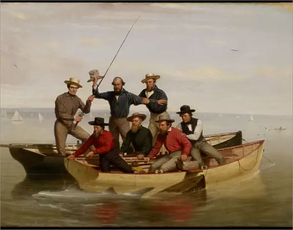 A Fishing Party Off Long Island, 1860 (oil on canvas)