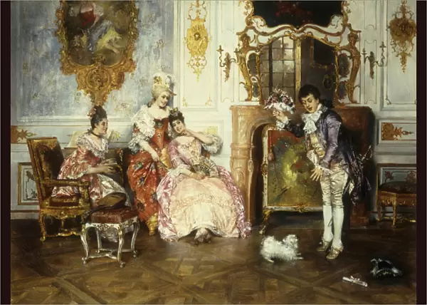 The Interrupted Proposal, 1889 (oil on canvas)
