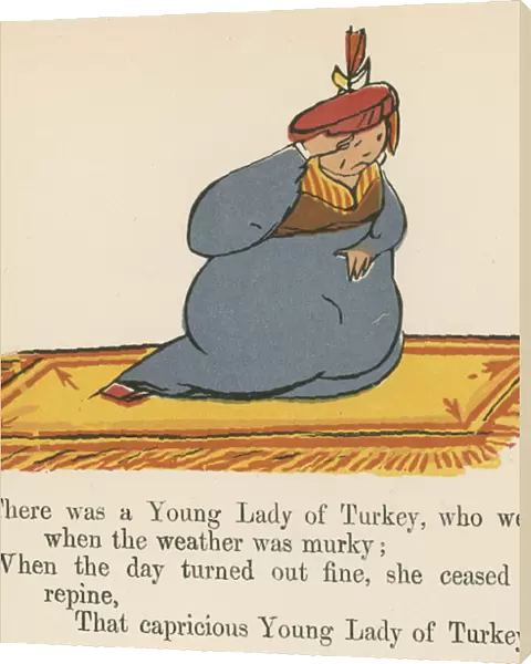'There was a Young Lady of Turkey, who wept when the weather was murky', from A Book of Nonsense, published by Frederick Warne and Co. London, c. 1875 (colour litho)