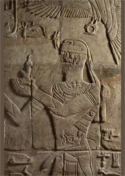 Relief on a shrine erected by Pharaoh Taharqa in the court of the Temple of Amun built by