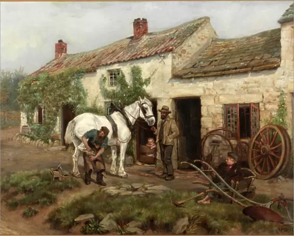 Smithy, Hexham Bridge End, 1885 (oil on canvas)