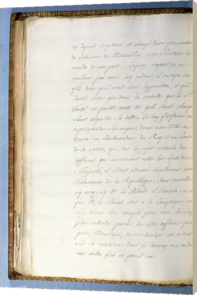2nd page of a letter written by Jean-Jacques Rousseau while secretary to the French