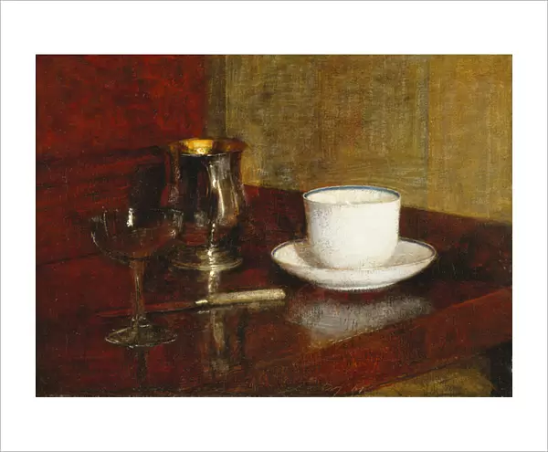 Still Life with a Glass Cup; Nature Morte au Verre et Tasse, 1961 (oil on canvas)
