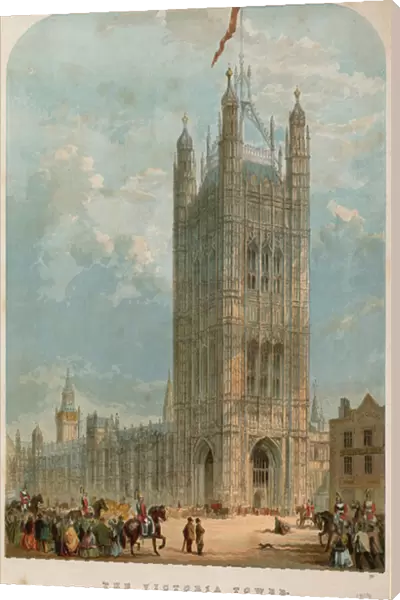 The Victoria Tower, Westminster, London (colour litho)