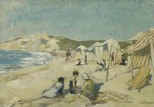 The Beach at Pointe St Gildas; La Plage a la Pointe St Gildas, c. 1920 (oil on canvas)
