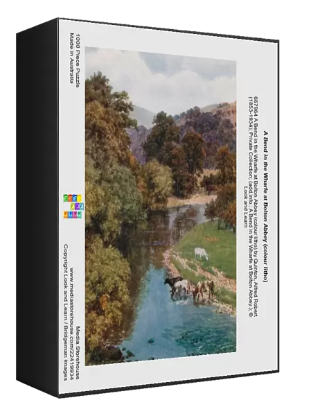 A Bend in the Wharfe at Bolton Abbey (colour litho)