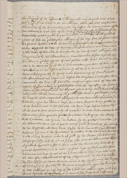 A letter from John Row, a student at St Andrews, to his uncle, 1691 (pen & ink on paper)