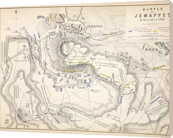 Map of the Battle of Jemappes, published by William Blackwood and Sons