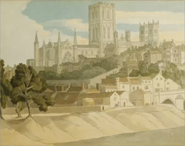 Durham Cathedral and Castle from the River Wear, 1811 (pencil