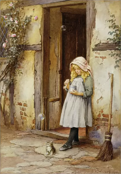 Bubbles for Kitty, 1908 (pencil and watercolour)