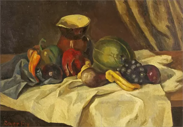 Still Life - Fruit with Jug, 1922 (oil on canvas)