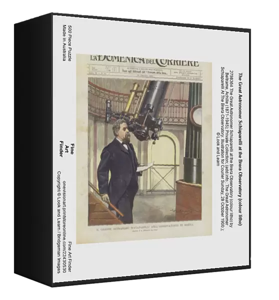 The Great Astronomer Schiaparelli at the Brera Observatory (colour litho)