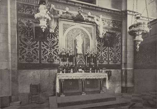 Altar of Latin Church, Nazareth, on the site of the house where Christ lived (b  /  w photo)