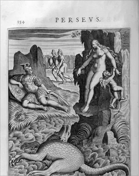 Perseus rescues Andromeda, 1615 (engraving)
