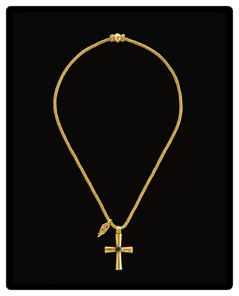 Byzantine Gold and Glass Cross, c. 5th-7th century (gold & glass)