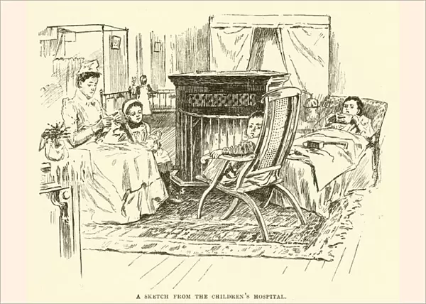 A sketch from the Childrens Hospital (engraving)